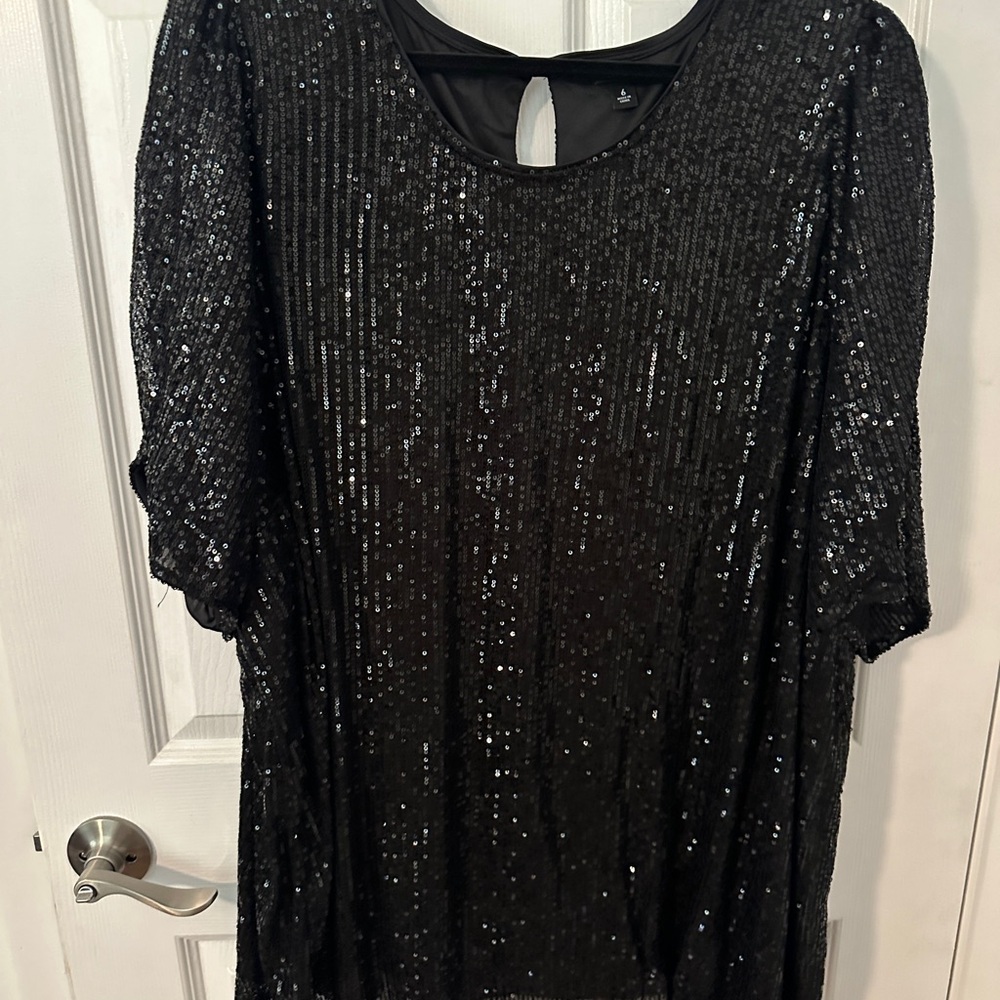 Torrid Black Sequin Ruched Sleeve Blouse
